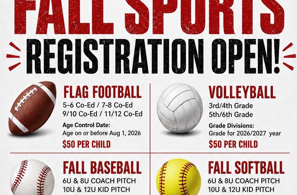 Fall Sports Registration is Open!